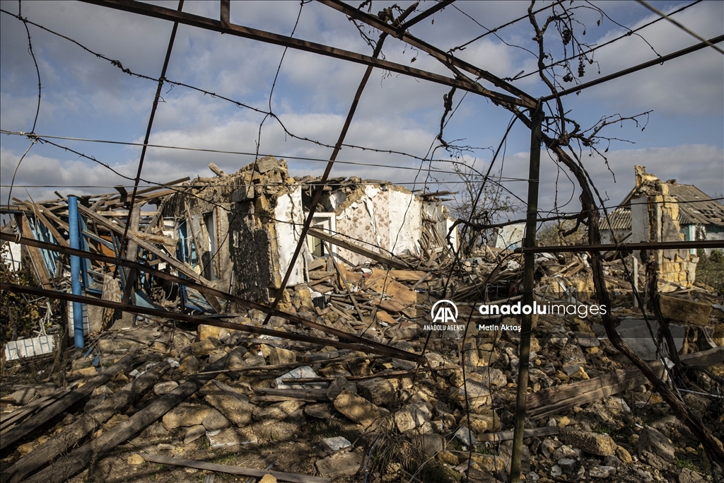 Recently recaptured villages of Kherson Oblast Ukraine Anadolu Ajansı