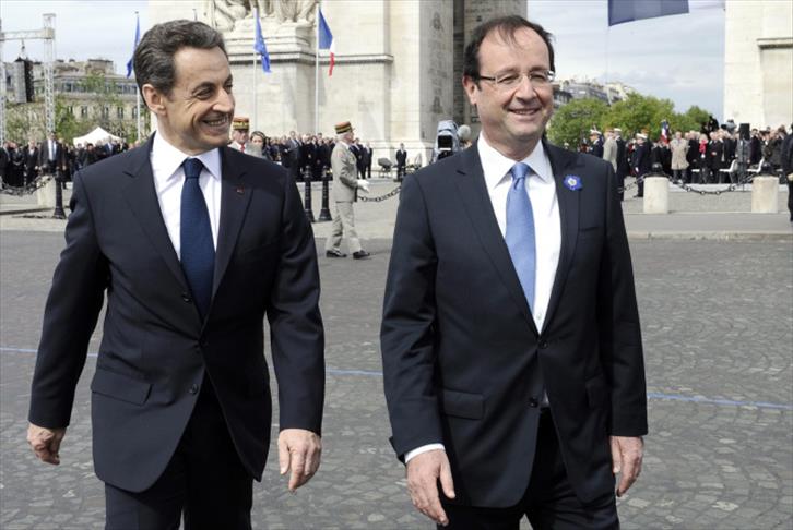 Fransa'nın eski Cumhurbaşkanları Nicolas Sarkozy (solda) ve François Hollande. / Fotoğraf: AA