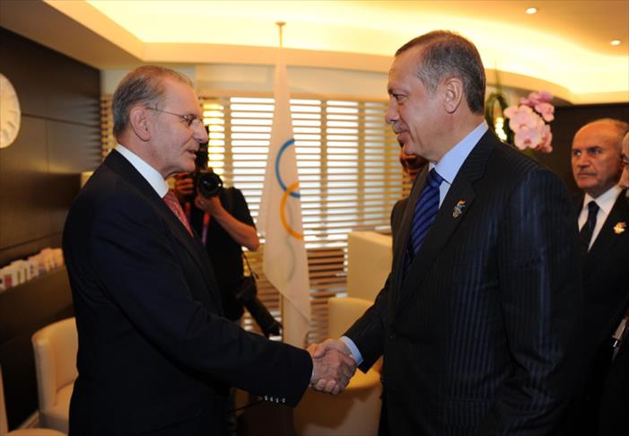 Turkish PM Erdogan meet IOC President Rogue in London
