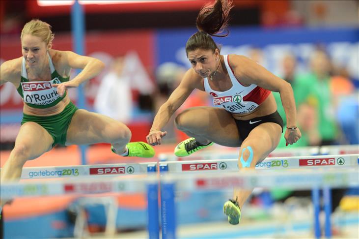 Turkey's Nevin Yanit wins gold medal in 60 meters hurdles