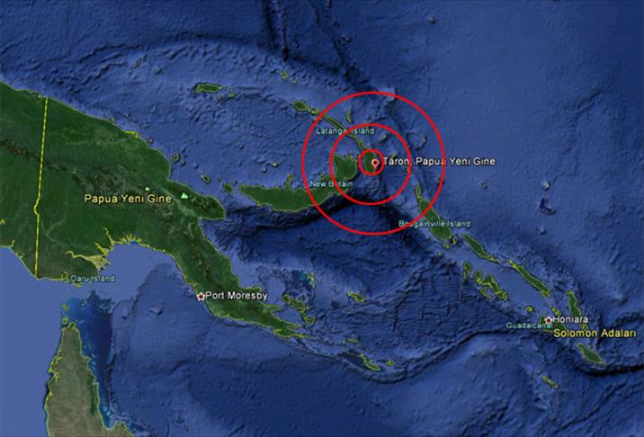 Papua Yeni Gine'de 7,2 büyüklüğünde deprem