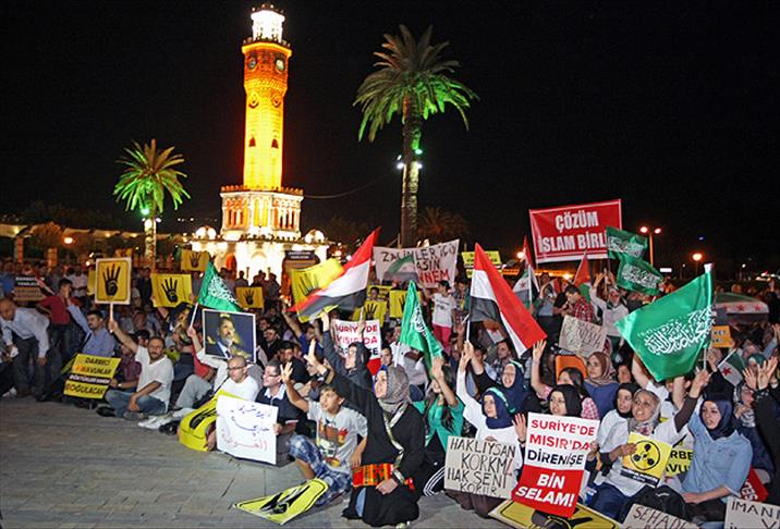 42 ilde Mısır ve Suriye'deki katliamlar protesto edildi