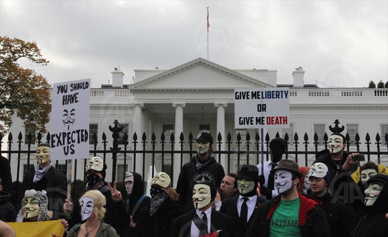 At bidrage Droop Sanders Million Mask March comes to Washington