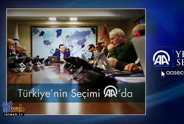 AA seçim çalışmaları görseli ''istweb.tv" ekranlarında