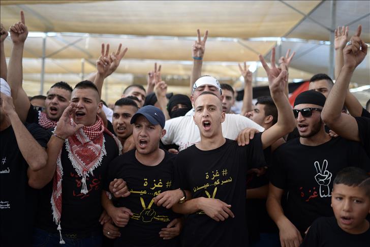 Palestinians march in East Jerusalem in Gaza solidarity