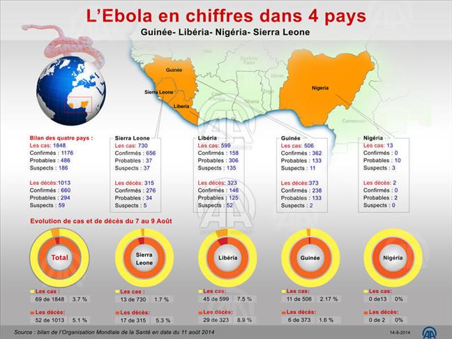 Ebola: situation en chiffres dans 4 pays