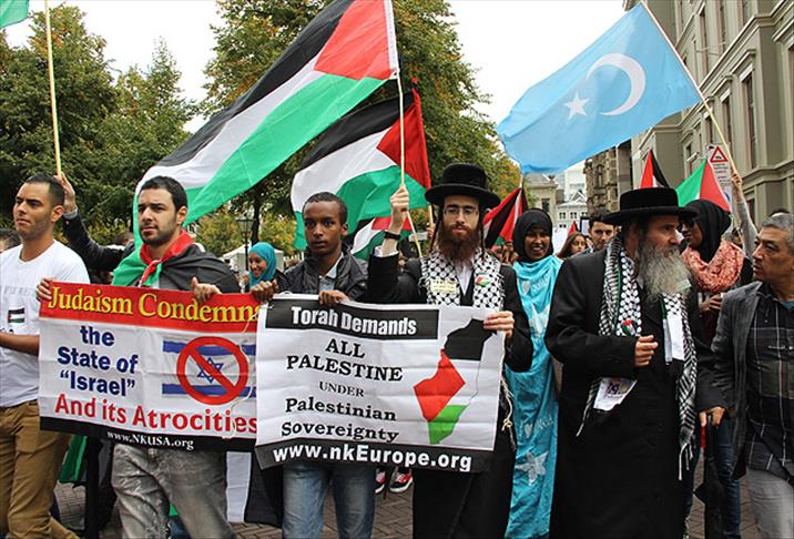 Hollanda’da Gazze’ye destek gösterisi