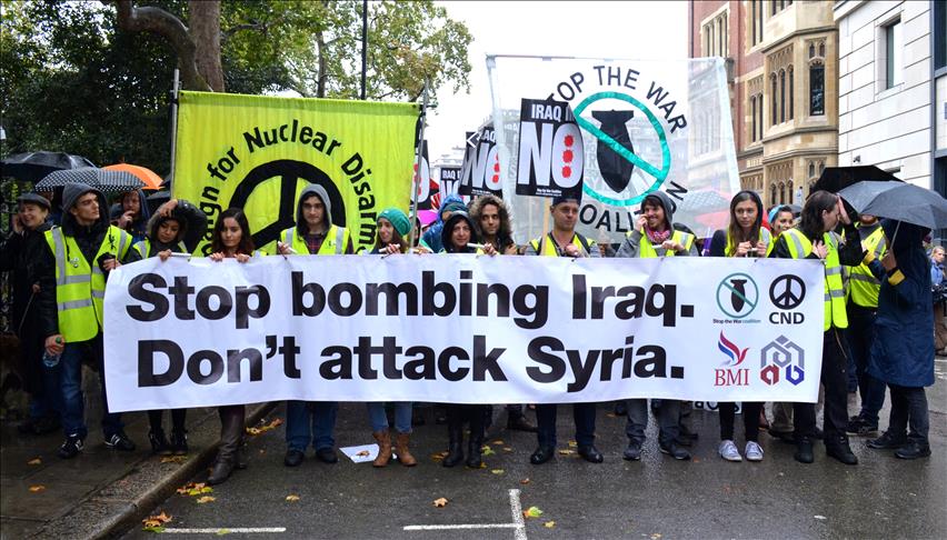 Hundreds march in anti-war protest in London