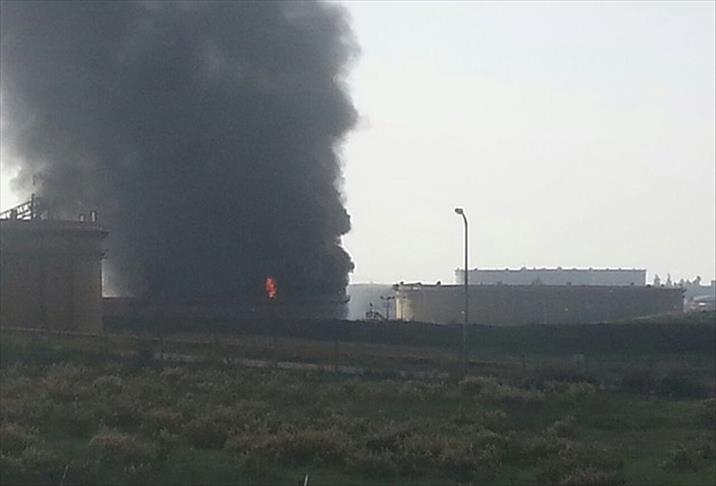 BOTAŞ'ın boş petrol tankında yangın çıktı