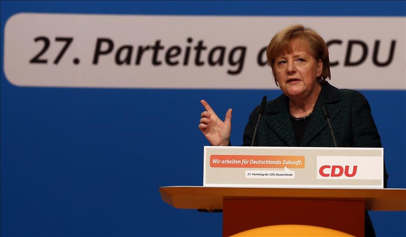 Germany's Merkel re-elected as CDU party leader