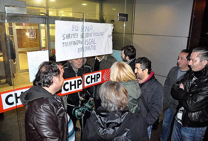CHP İstanbul İl Başkanlığı binasında eylem