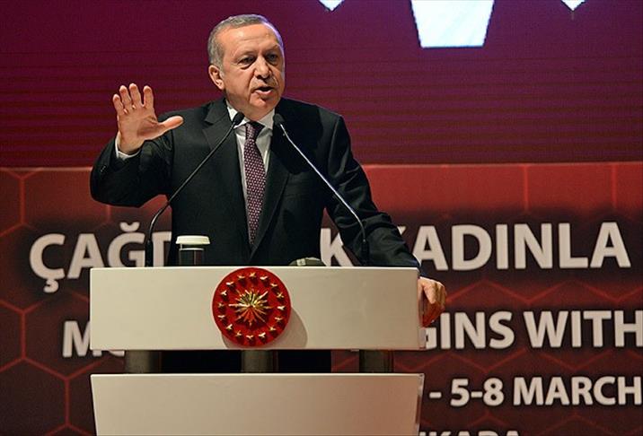 Erdogan says Turkey will support women's rights