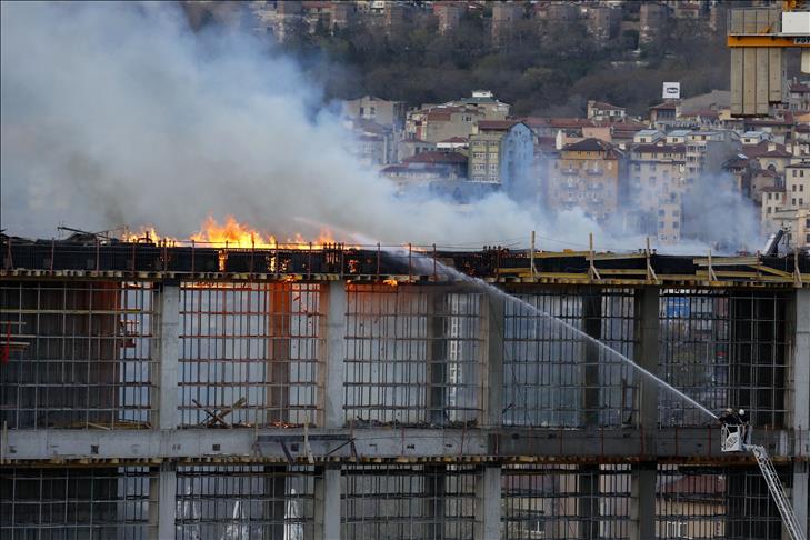 YHT Ankara Garı inşaatında yangın