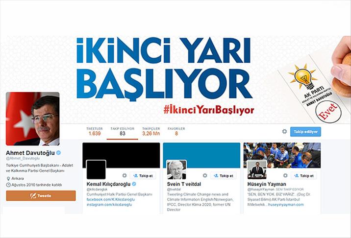 Davutoğlu, Kılıçdaroğlu'nu Twitter'dan takip etmeye başladı