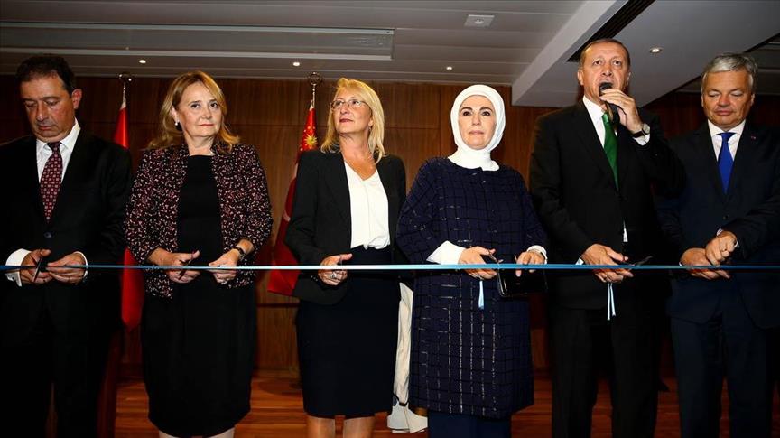 Erdogan inaugurates Turkish embassy in Brussels