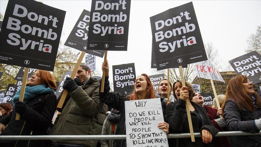 Thousands rally across UK against Syria airstrikes