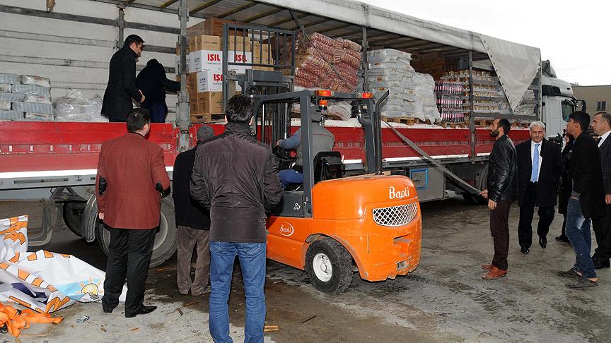 Erzurum'dan Bayırbucak'a gıda yardımı
