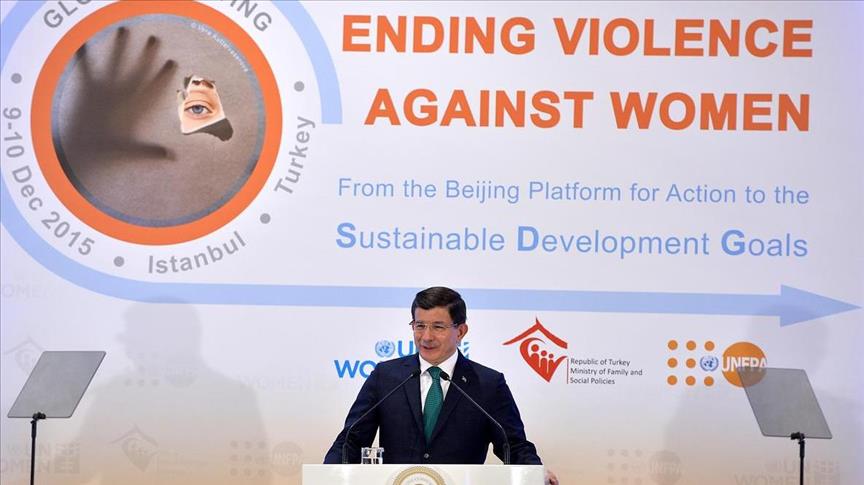 Turkish PM calls for an end to violence against women