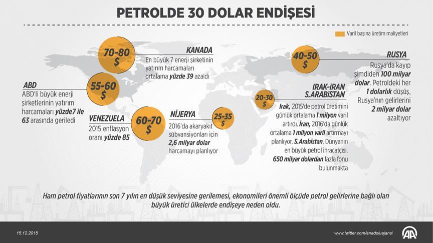 Petrol ihraç eden ülkelerde 30 dolar endişesi