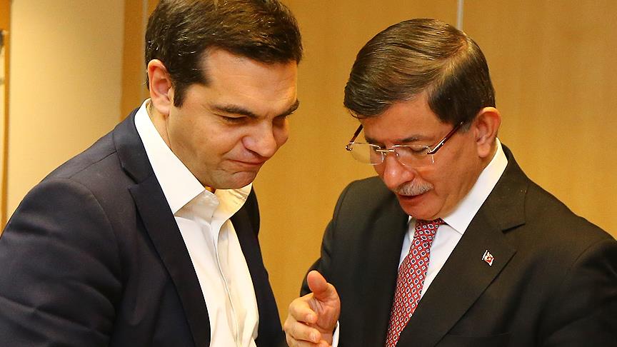 Başbakan Davutoğlu Brüksel'de Yunanistan Başbakanı Çipras ile bir araya geldi