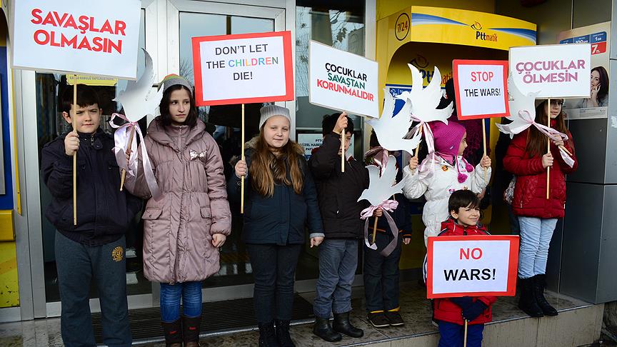 Sakaryalı çocuklardan dünyaya 'Savaşları durdurun' çağrısı