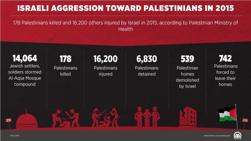 178 Palestinians killed by Israeli forces in 2015
