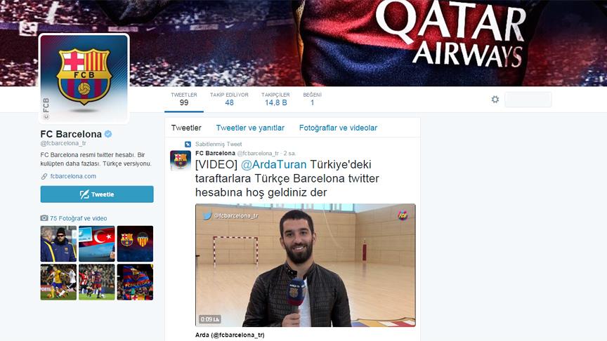 Barcelona'dan Türkçe twitter hesabı