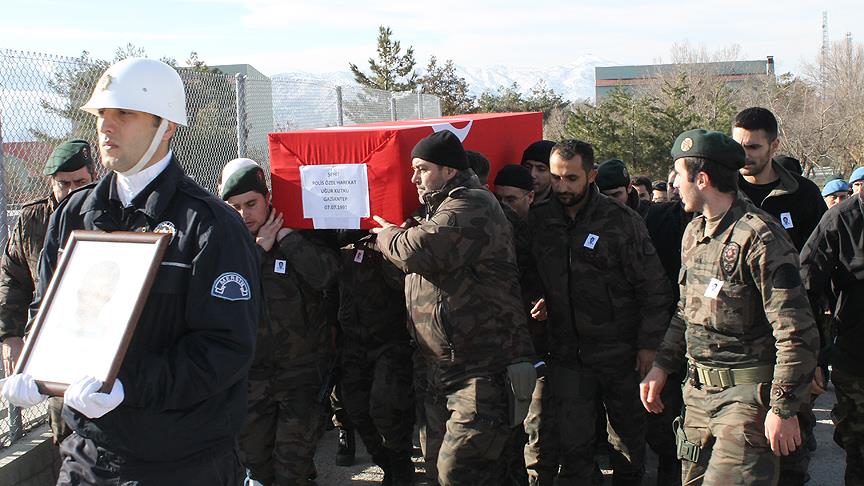 Şehit polis memuru Uğur Kutlu son yolculuğuna uğurlandı