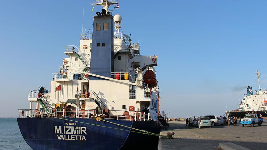 کشتی حامل کمکهای بشردوستانه ترکیه به سواحل یمن رسید