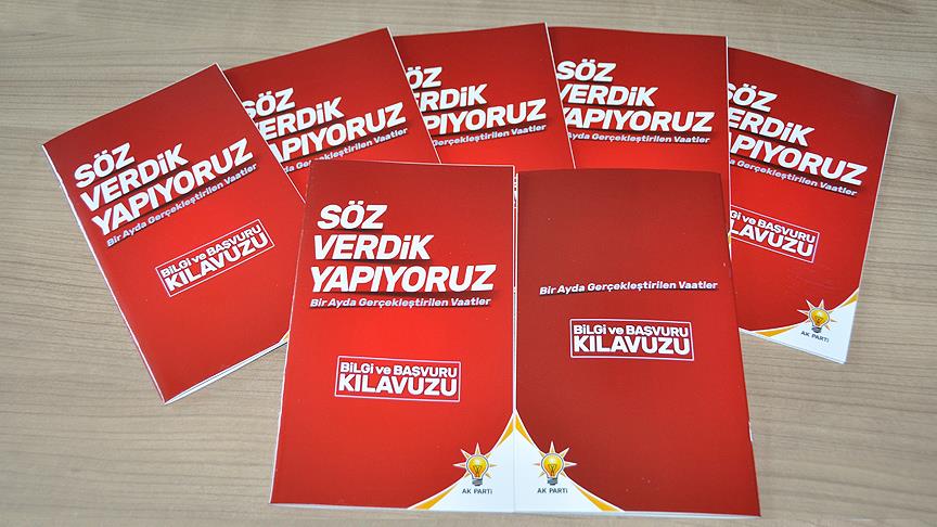 AK Parti hayata geçirilen vaatleri kitapçıkla anlatıyor