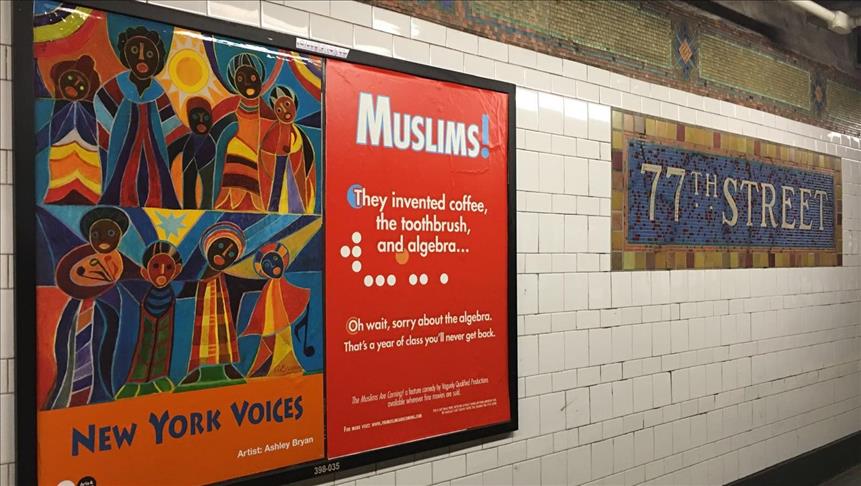 Satirical Muslim ads go up in New York's subway stations