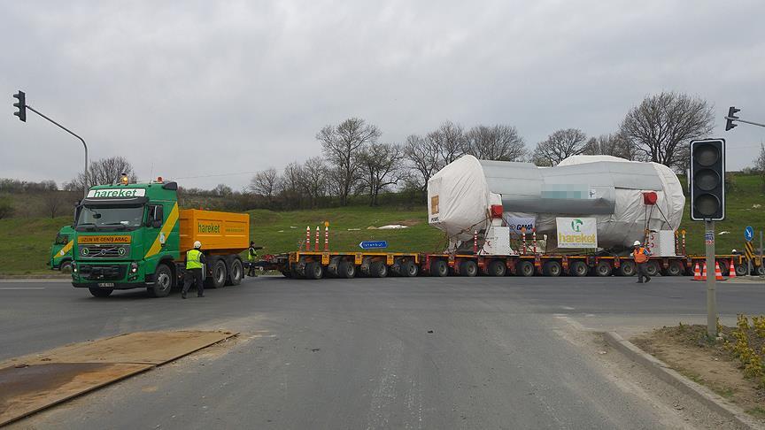 480 tonluk doğalgaz türbini 240 tekerlekli tır ile taşındı