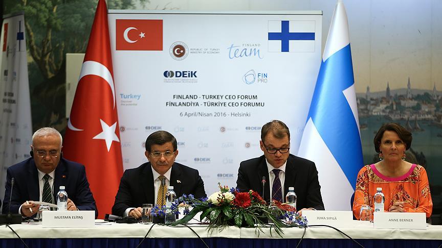 Davutoğlu'ndan Finlandiyalı iş adamlarına yatırım çağrısı