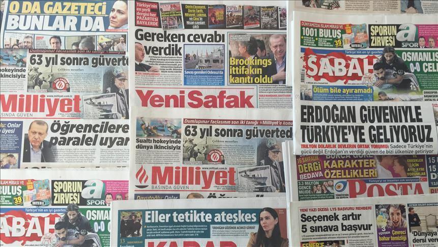 عناوین روزنامه‌های امروز جمعه 8 آوریل ترکیه