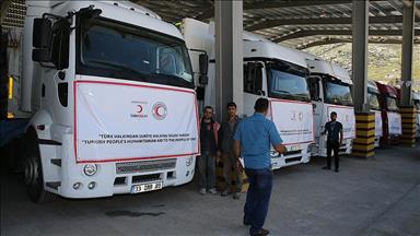 Türk Kızılayından Suriye'ye 15 tır yardım