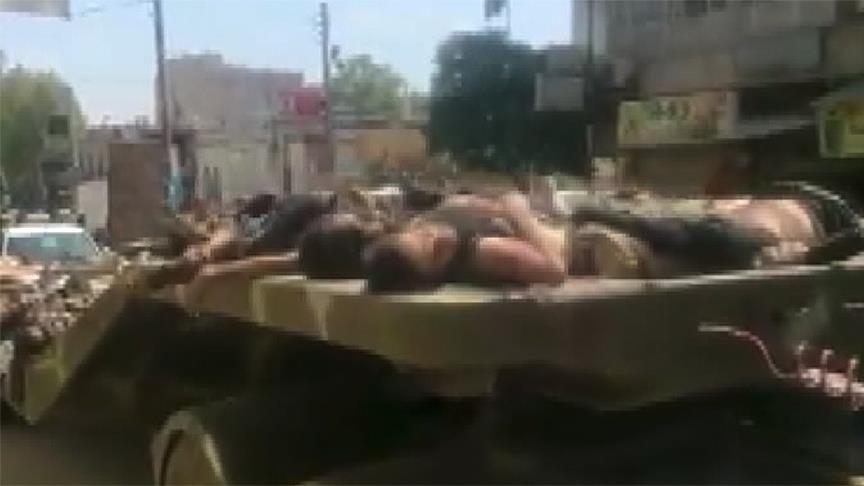 Afrin sokaklarındaki PYD/PKK vahşetine tepki