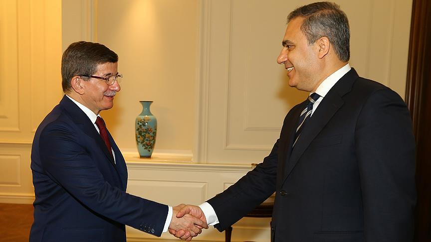 Davutoğlu, MİT Müsteşarı Fidan'ı kabul etti 