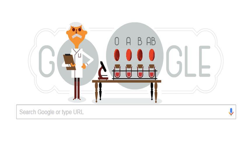 Google'dan Karl Landsteiner için doodle