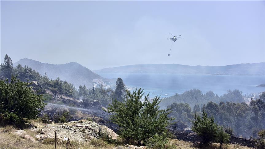 Fire threatens homes on Turkey's southwest coast