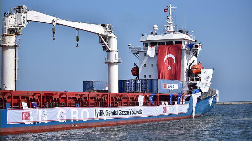 Turkish aid ship departs for Gaza