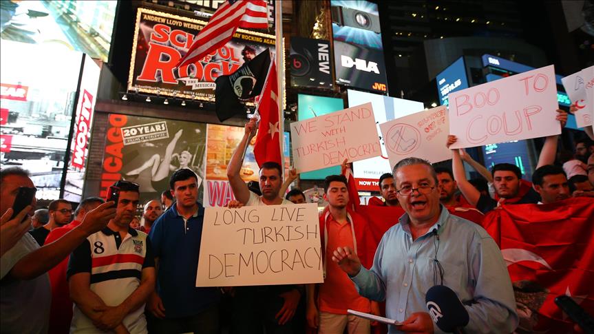 Muslims in US protest coup attempt in Turkey