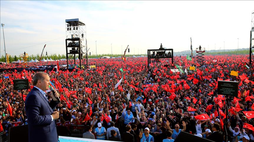 Anti-coup protests to end with huge rally in Istanbul