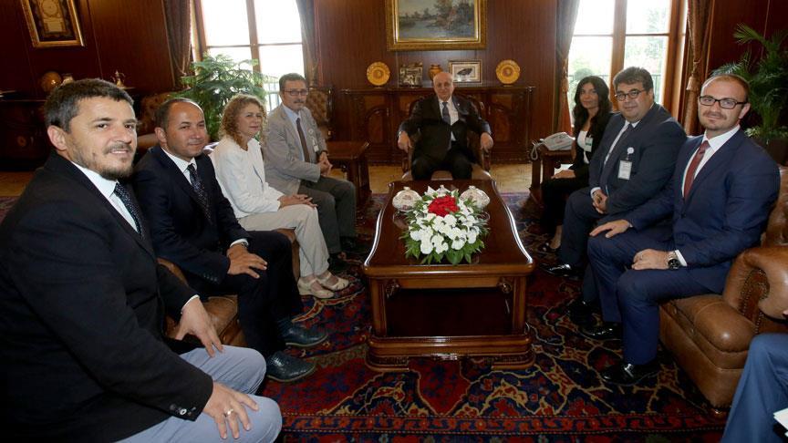 Gazeteci örgütlerinden TBMM Başkanı Kahraman'a geçmiş olsun ziyareti