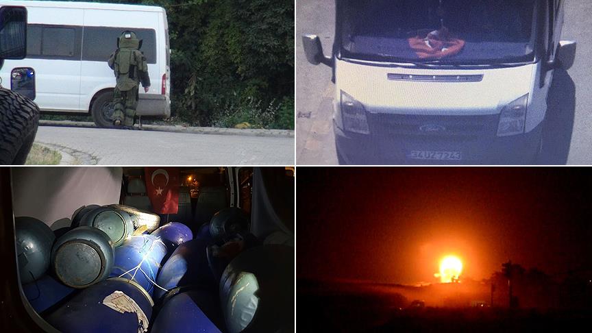 1,5 ton patlayıcıyla bulunan minibüs imha edildi