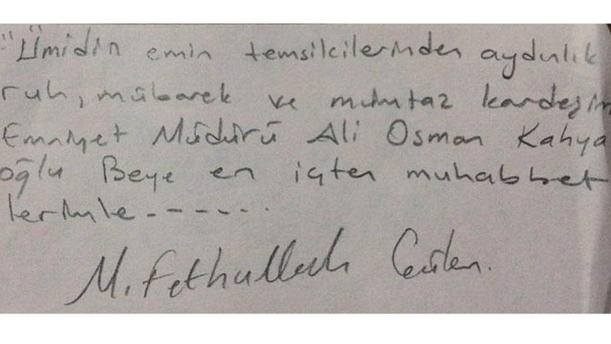 Eski Emniyet Müdürünün evinde Gülen'in yazdığı iddia edilen not bulundu