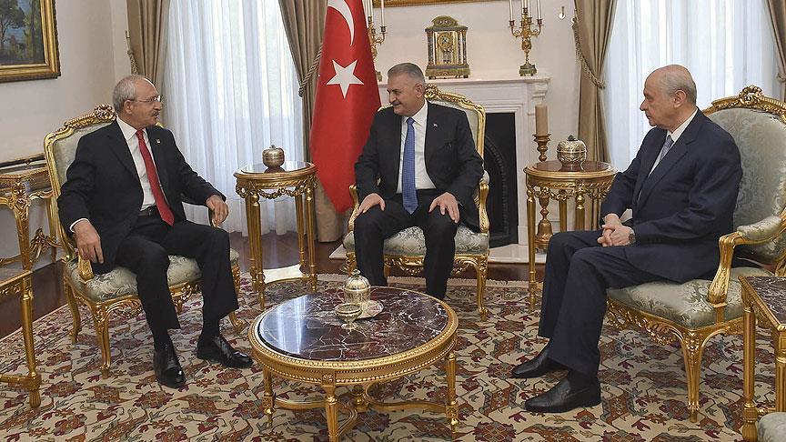 Turkey’s PM meets opposition party leaders of CHP, MHP