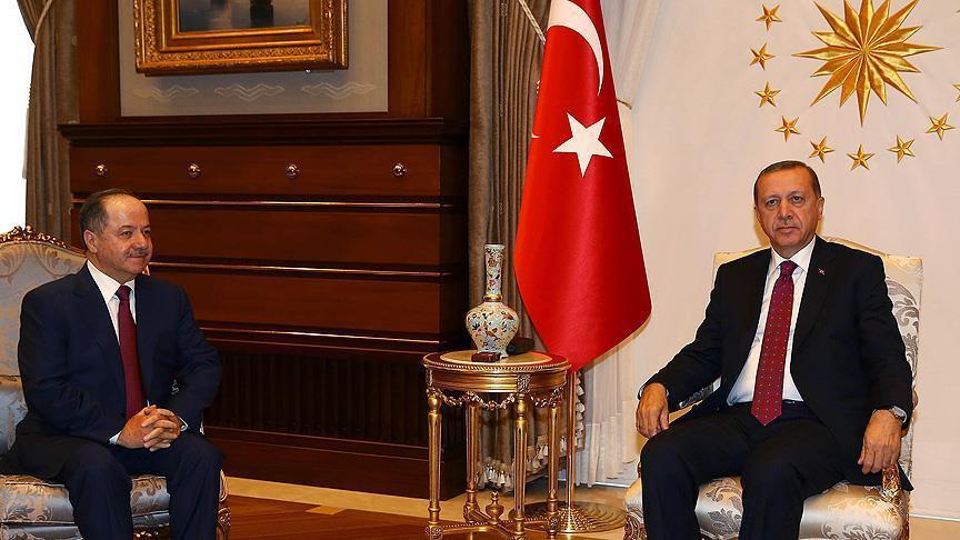 دیدار اردوغان و رئیس اداره محلی کرد عراق در آنکارا