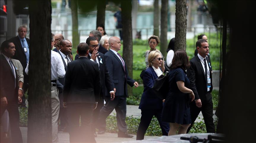 'Overheated' Hillary Clinton leaves 9/11 memorial early