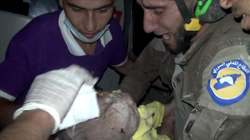 One-month-old baby survives airstrike in Syria’s Idlib