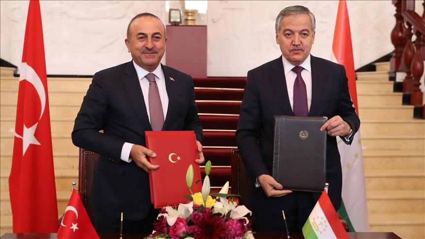 Turkish FM visits Tajikistan, signs Cooperation Plan